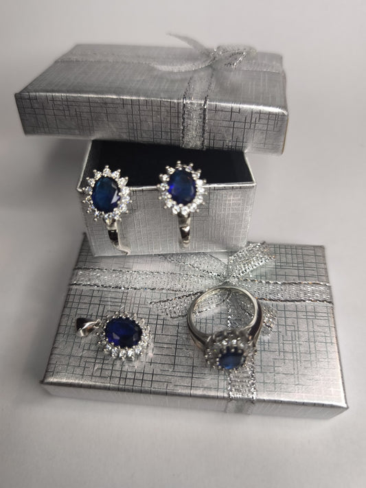 SREBRNY KOMPLET „Royal Blue Aura”